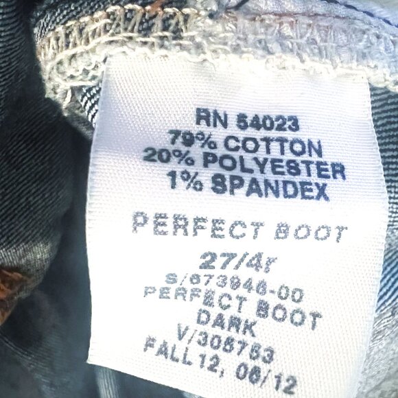 GAP Perfect Boot Denim Jeans Dark Wash Mid Rise Denim 27/4R - Picture 12 of 14